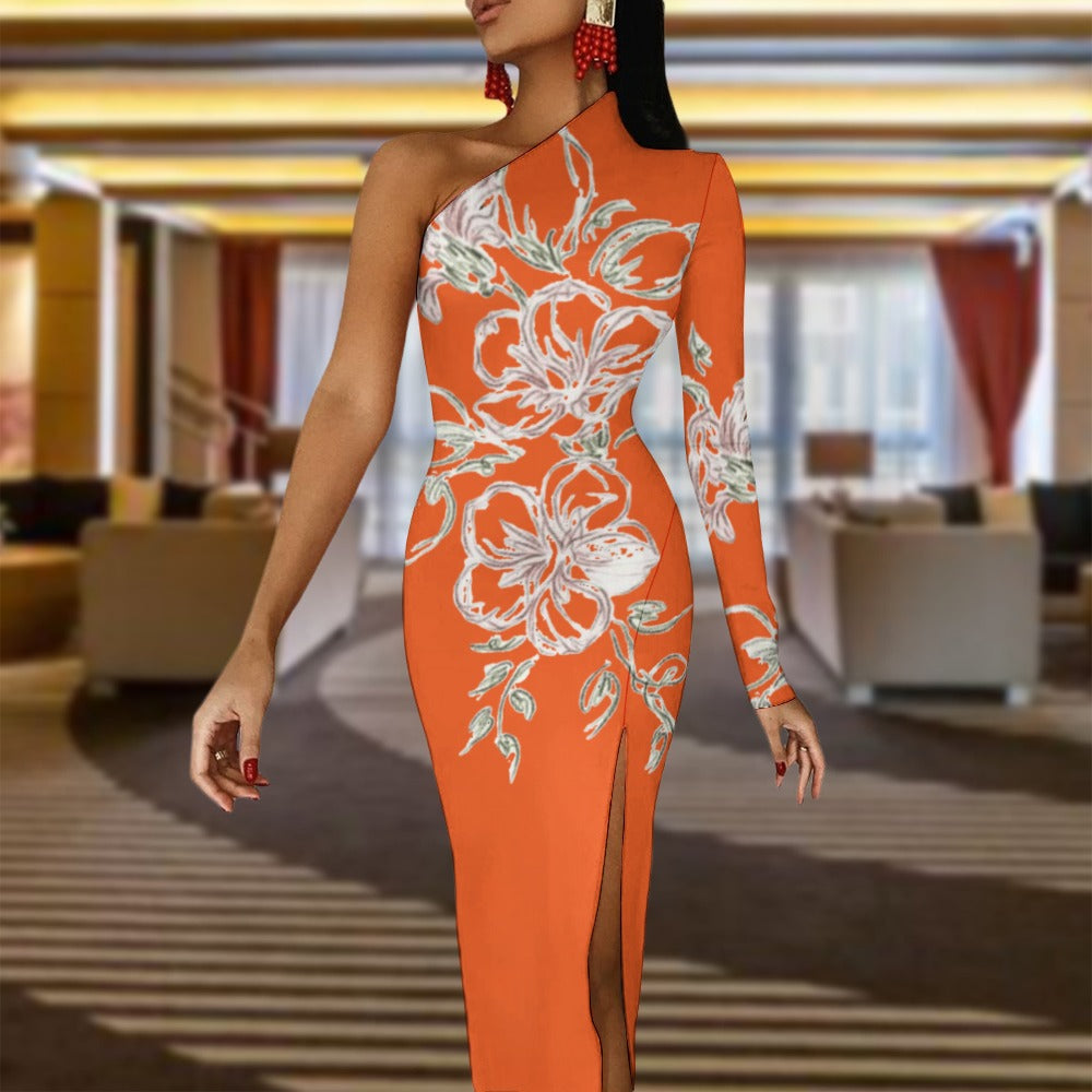 💥Print Flower Dress Half Sleeve Slit By Passion Secrète