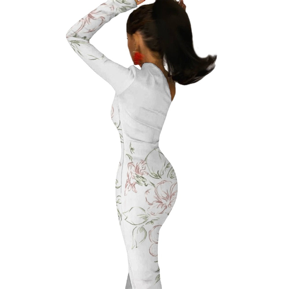 💥Print Flower Dress Half Sleeve Slit By Passion Secrète