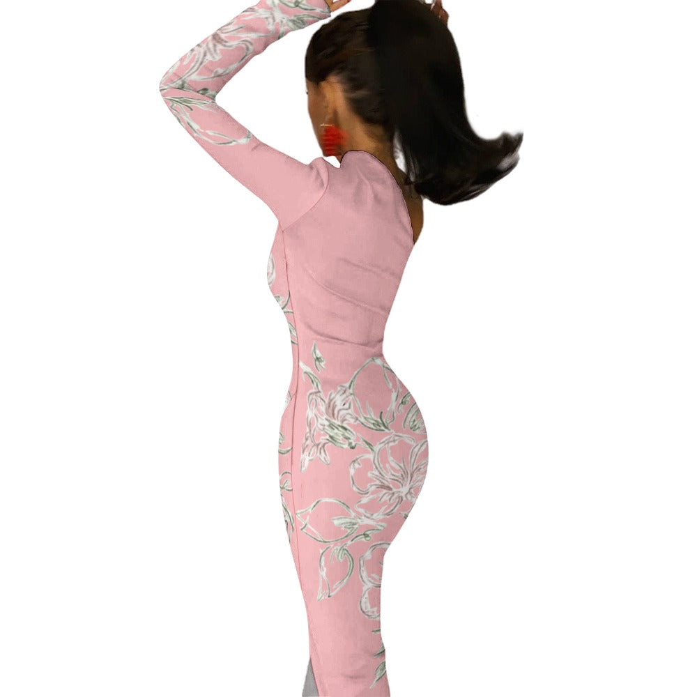 💥Print Flower Dress Half Sleeve Slit By Passion Secrète