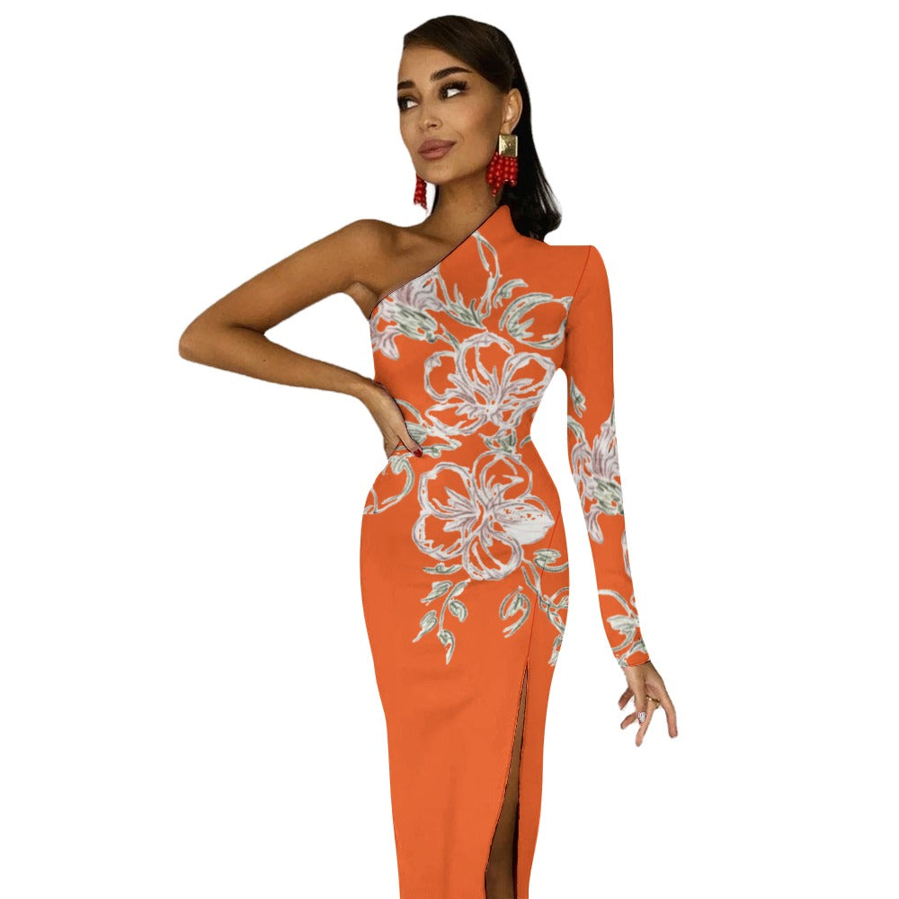 💥Print Flower Dress Half Sleeve Slit By Passion Secrète