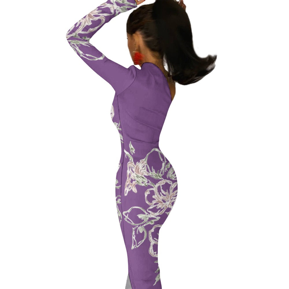 💥Print Flower Dress Half Sleeve Slit By Passion Secrète
