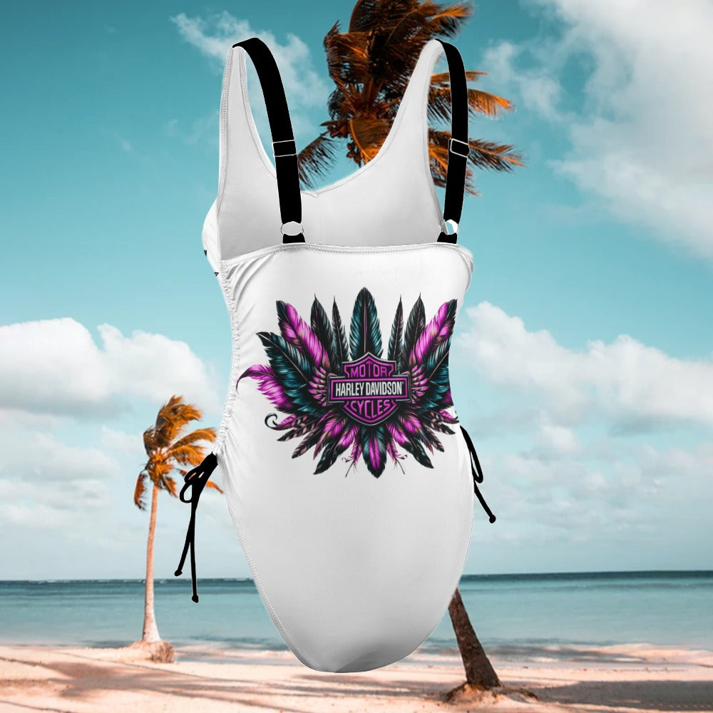 💥Harley Ladies Polka Dot One Piece Swimsuit print by Passion Secrète