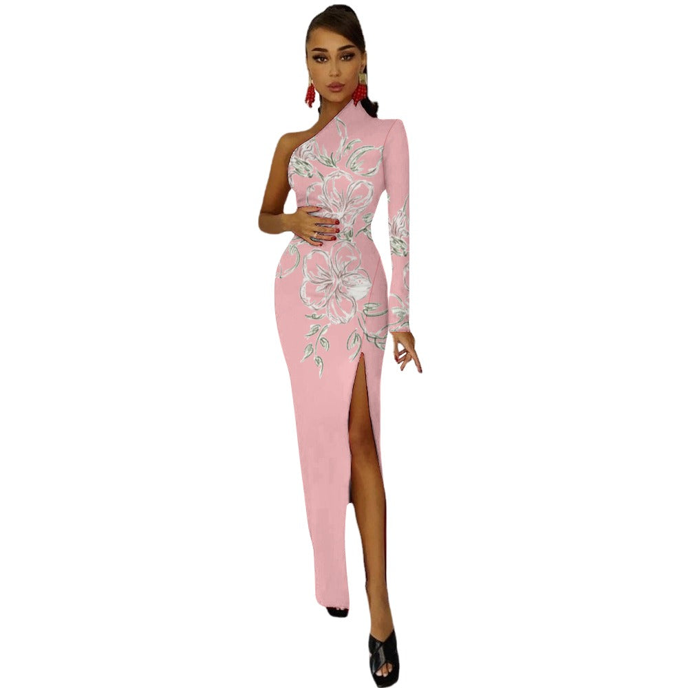 💥Print Flower Dress Half Sleeve Slit By Passion Secrète