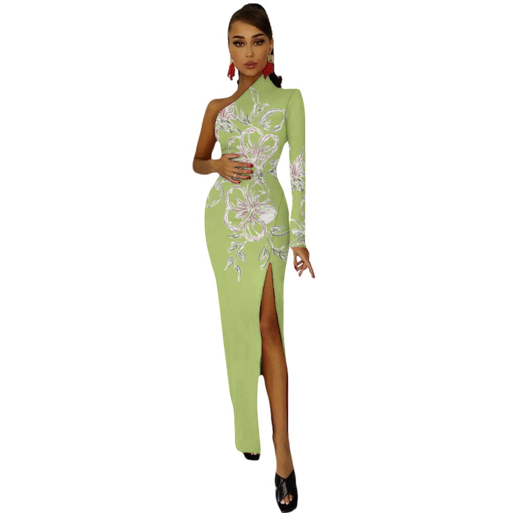 💥Print Flower Dress Half Sleeve Slit By Passion Secrète