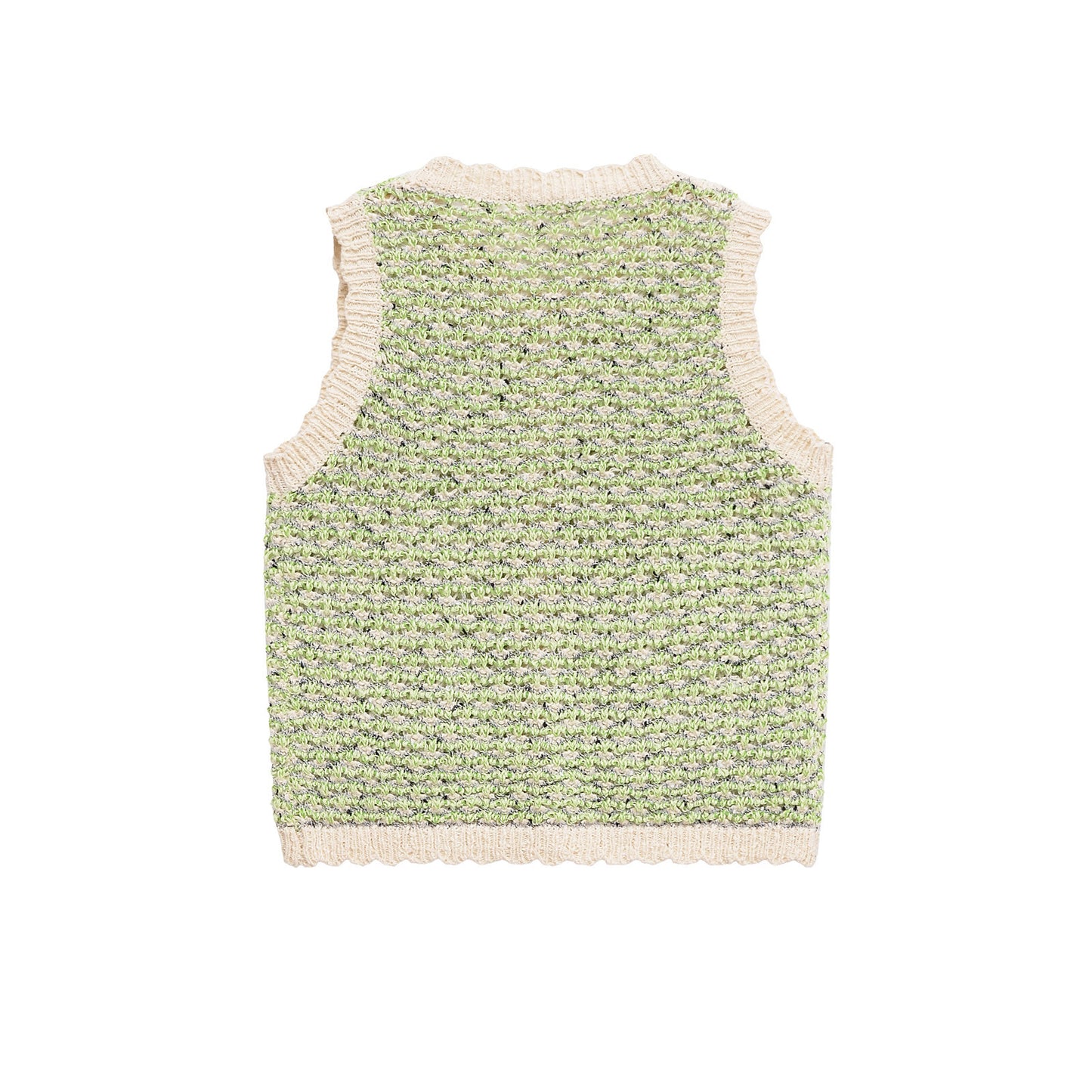 Color blocking texture knitted vest top for women