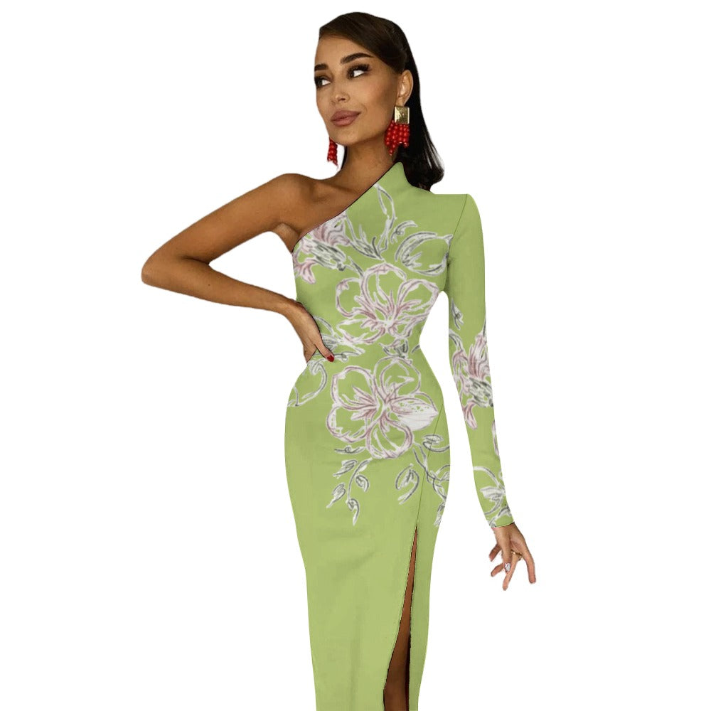 💥Print Flower Dress Half Sleeve Slit By Passion Secrète