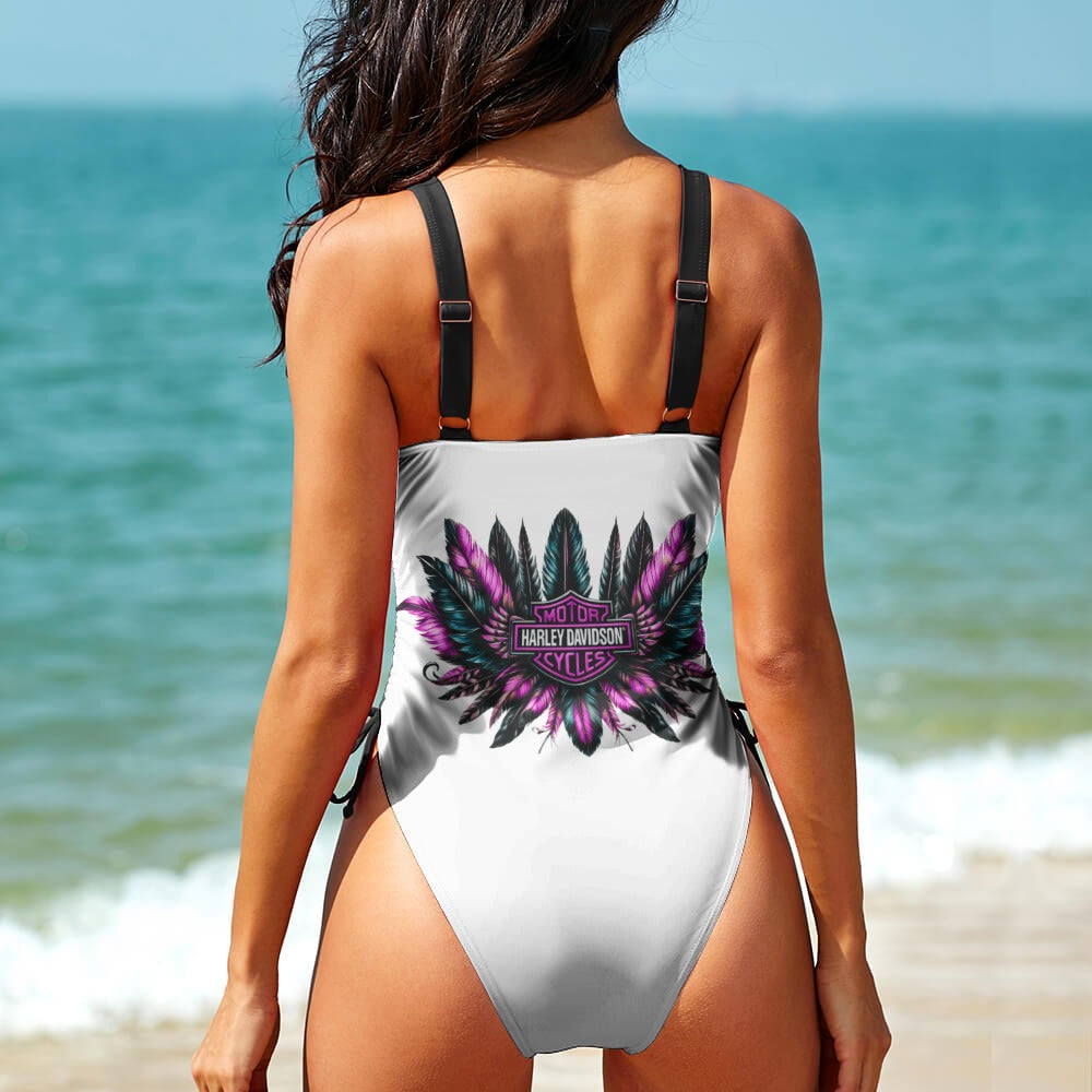 💥Harley Ladies Polka Dot One Piece Swimsuit print by Passion Secrète