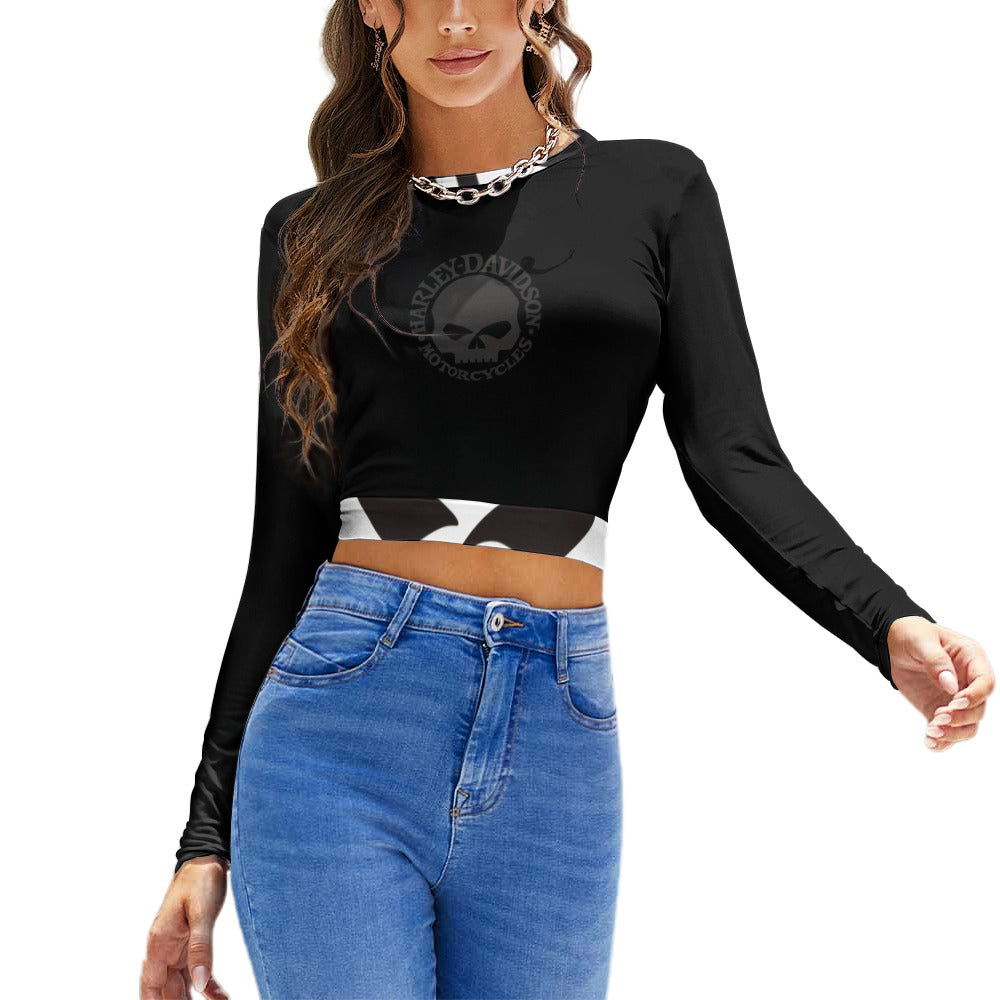 T-Shirt Harley Backless for Women Print by Passion Secrète