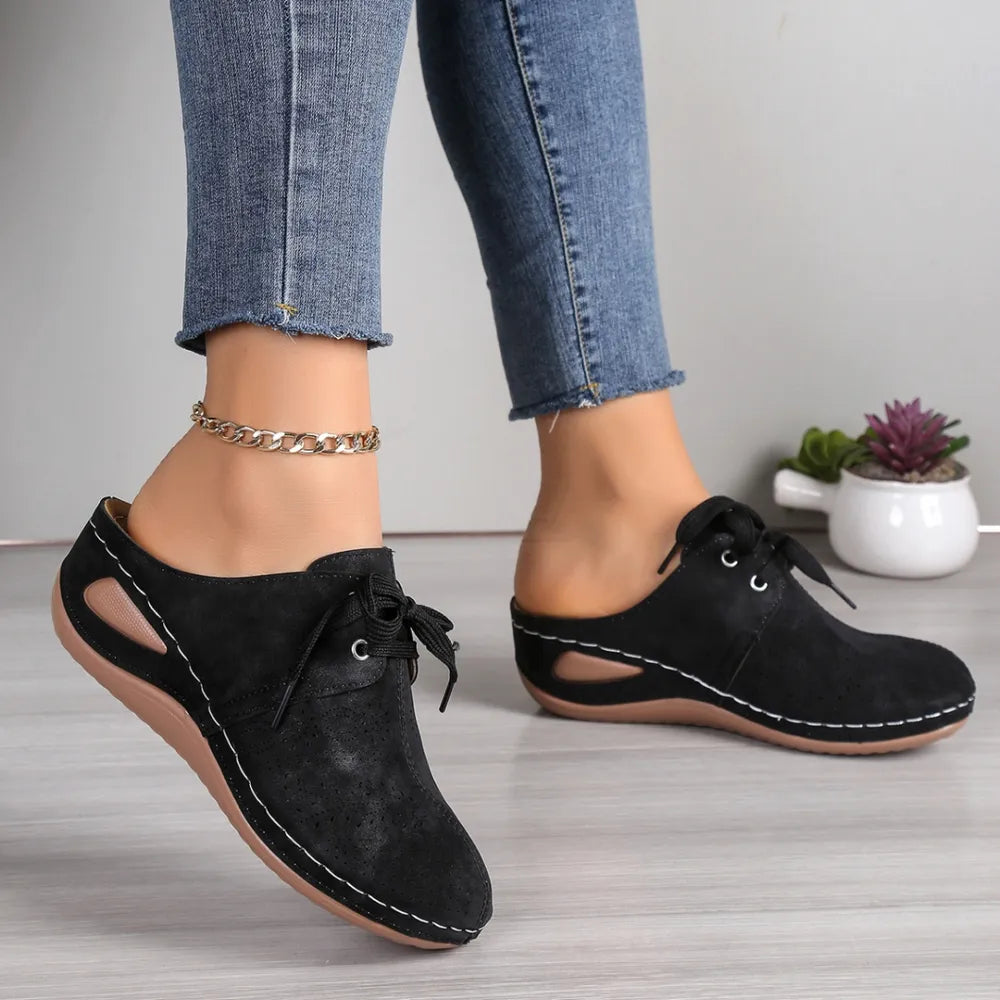 💥Lace-Up Round Toe Wedge Sandals Passion Sécrète