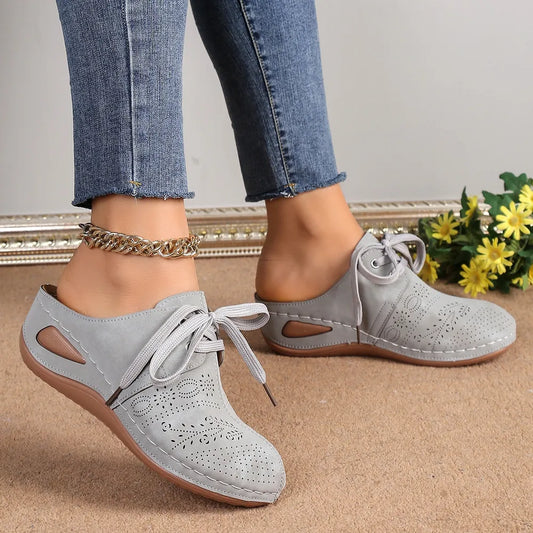 💥Lace-Up Round Toe Wedge Sandals Passion Sécrète